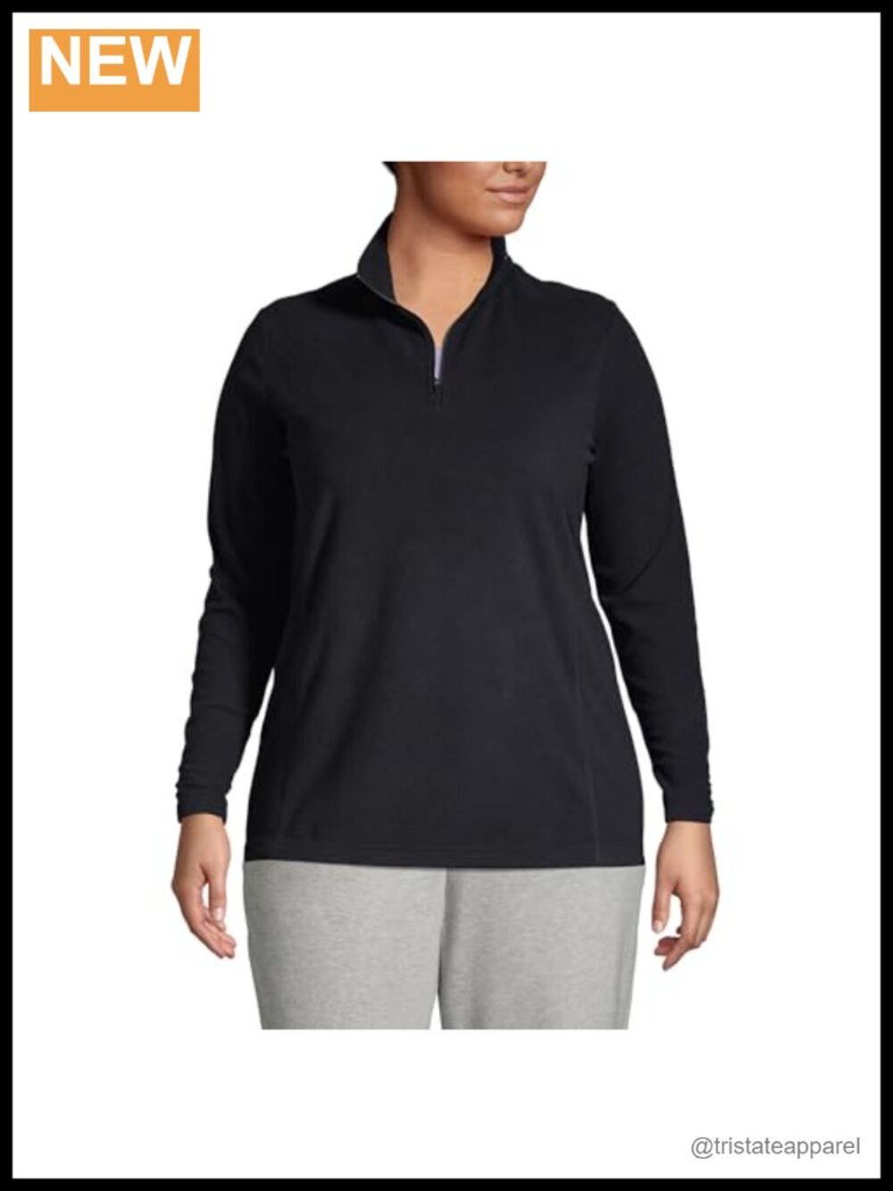 Quarter Zip Fleece Pullover Fitted Collared Long Sleeve Women's